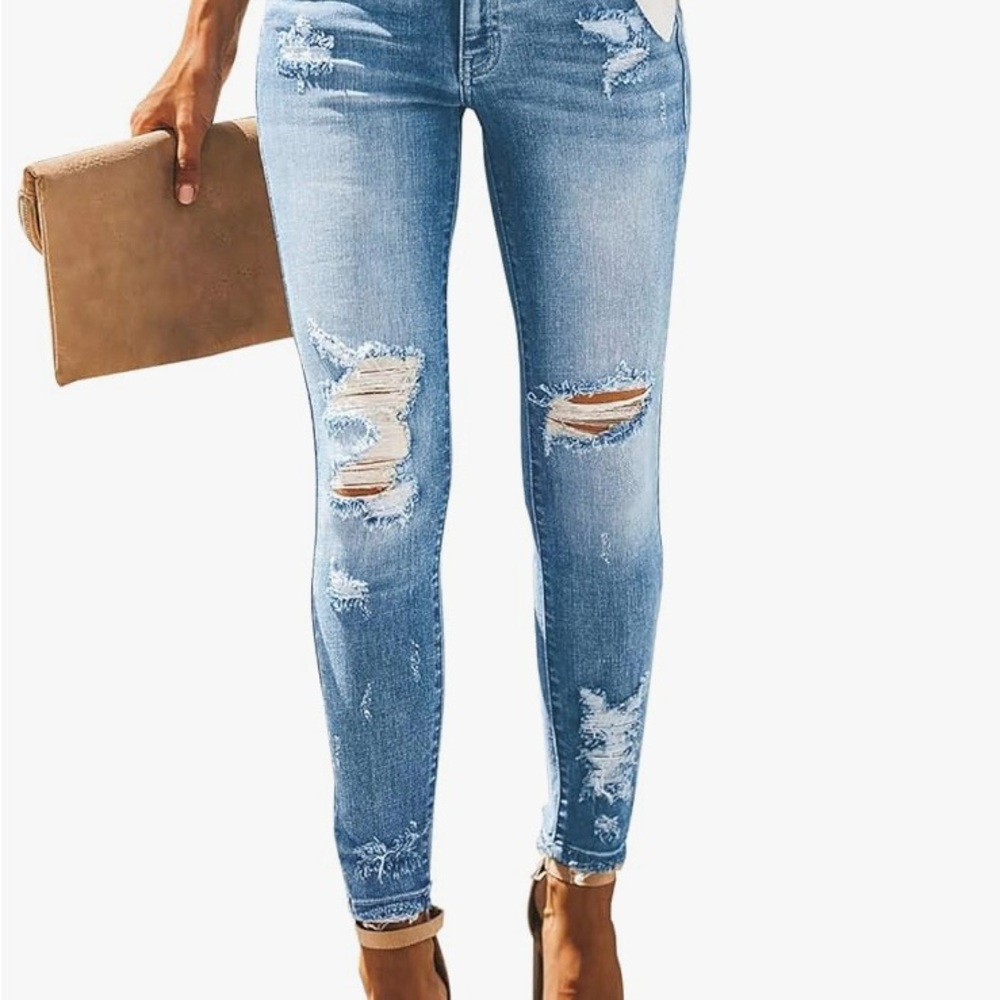 Distressed Light Blue Women's Jeans